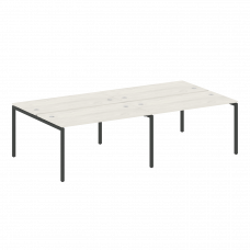 Metal System Quattro Рабочая станция на 4 места на П-образном м/к 40БП.СМ-4.3 Дуб Наварра/Металл Ант