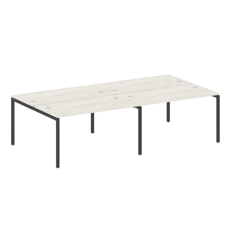 Metal System Quattro Рабочая станция на 4 места на П-образном м/к 40БП.СМ-4.3 Дуб Наварра/Металл Ант