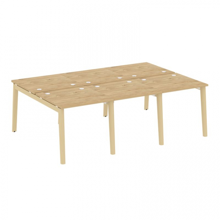 Onix Wood Рабочая станция OW.D.RS-6.0.8 Тиквуд Светлый/Дуб Светлый/Металл Белый 2340*1635*750