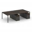 Concept Рабочая станция 4 места с 2 двухсторонними опорными тумбами CN.DRS-323 A Дуб Мали/Антрацит/М