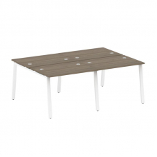 Metal System Рабочая станция на 4 места на А-образном м/к БА.СМ-4.1 Вяз Благородный/Металл Белый 200