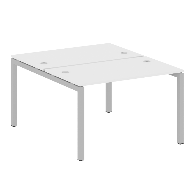 Metal System Quattro Рабочая станция на П-образном м/к 50БП.РАС-СП-2.2 Белый/Металл Серый 1200*1475*