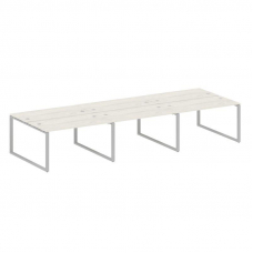 Metal System Рабочая станция на 6 мест на О-образном м/к БО.СМ-6.3 Дуб Наварра/Металл Серый 4200*147