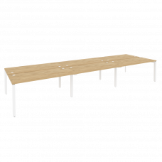 Onix Рабочая станция на П-образном м/к O.MP-D.RS-6.4.7 Тиквуд Светлый/Металл Белый 4740*1475*750