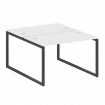 Metal System Quattro Рабочая станция на О-образном м/к 40БО.РАС-СП-2.2 Белый/Металл Антрацит 1200*14