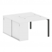 Metal System Рабочая станция с шкафом-купе на П-образном м/к БП.РС-СШК-1.1 Т Белый/Металл Антрацит 1