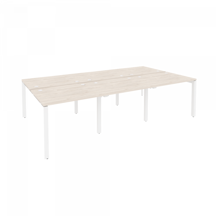 Onix Рабочая станция на П-образном м/к O.MP-D.RS-6.1.8 Денвер Светлый/Металл Белый 2940*1635*750