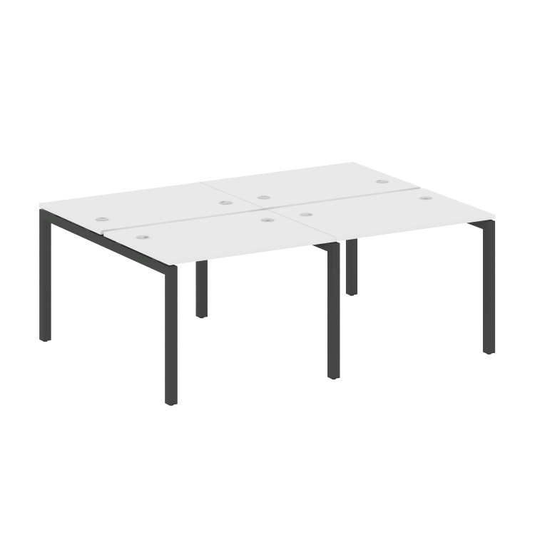 Metal System Quattro Рабочая станция на 4 места на П-образном м/к 50БП.СМ-4.1 Белый/Металл Антрацит