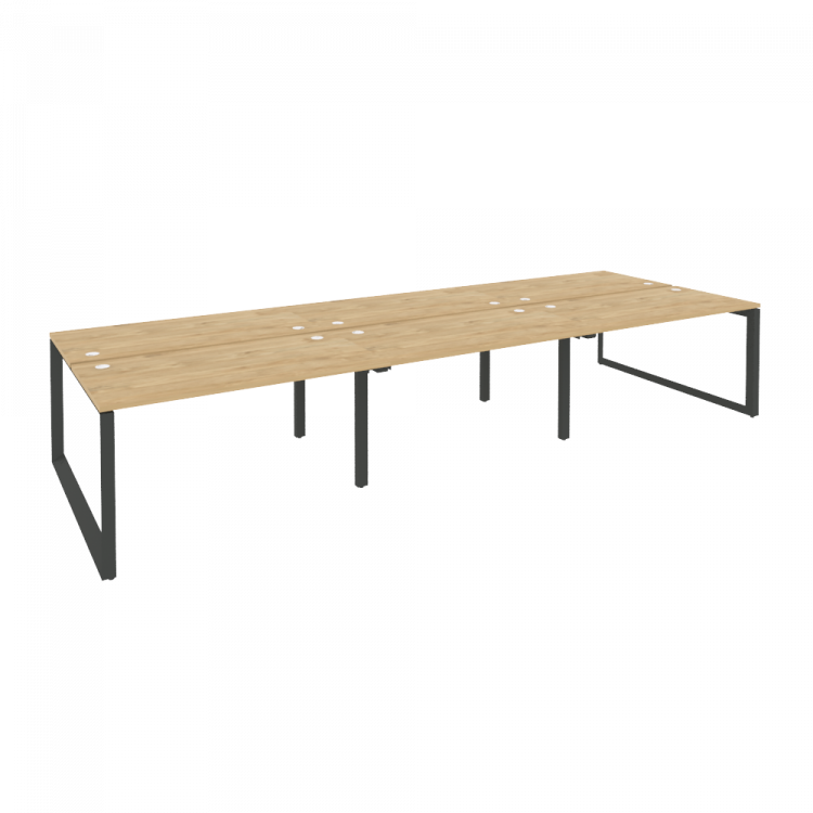 Onix Рабочая станция на О-образном м/к O.MO-D.RS-6.3.7 Тиквуд Светлый/Металл Антрацит 4140*1475*750