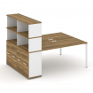 Concept Рабочая станция с опорным распаш. шкафом с надставкой выс. CN.DRS-232 W Сандал Янтарный/Белы