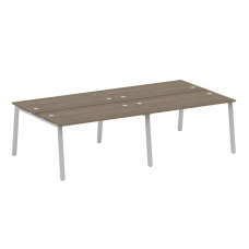 Metal System Рабочая станция на 4 места на А-образном м/к БА.СМ-4.3 Вяз Благородный/Металл Серый 280