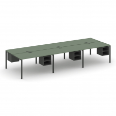 Concept Рабочая станция двухсторонняя с подвес. тумбами на 6 мест CN.DRS-145 Кобо/Антрацит/Металл Ан