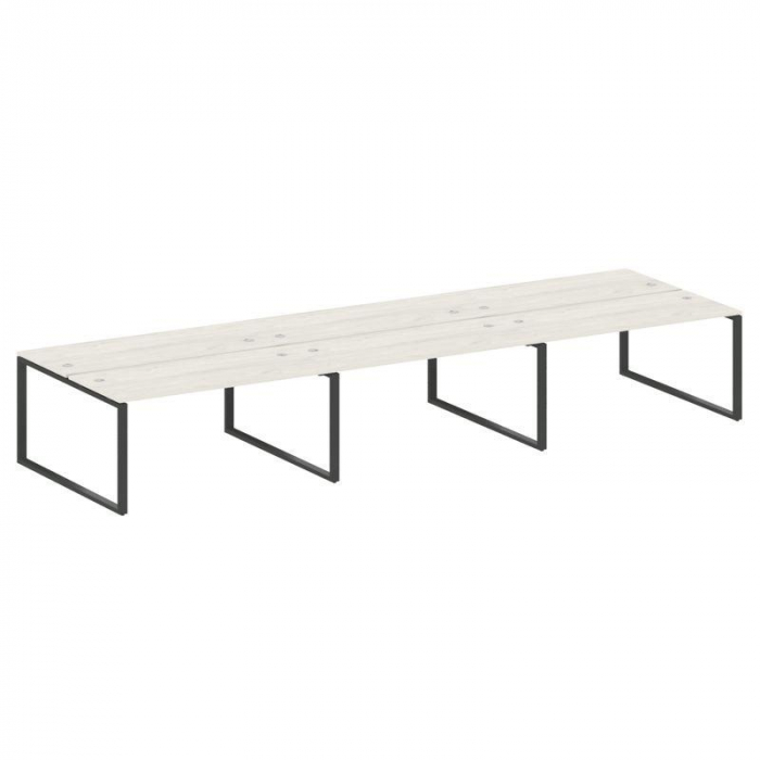 Metal System Рабочая станция на 6 мест на О-образном м/к БО.СМ-6.4 Дуб Наварра/Металл Антрацит 4800*