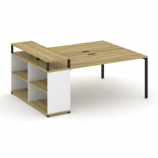 Concept Рабочая станция с опорным стеллажом с верх. горизонтом CN.DRS-208 Дуб Винченцо/Белый Брилли