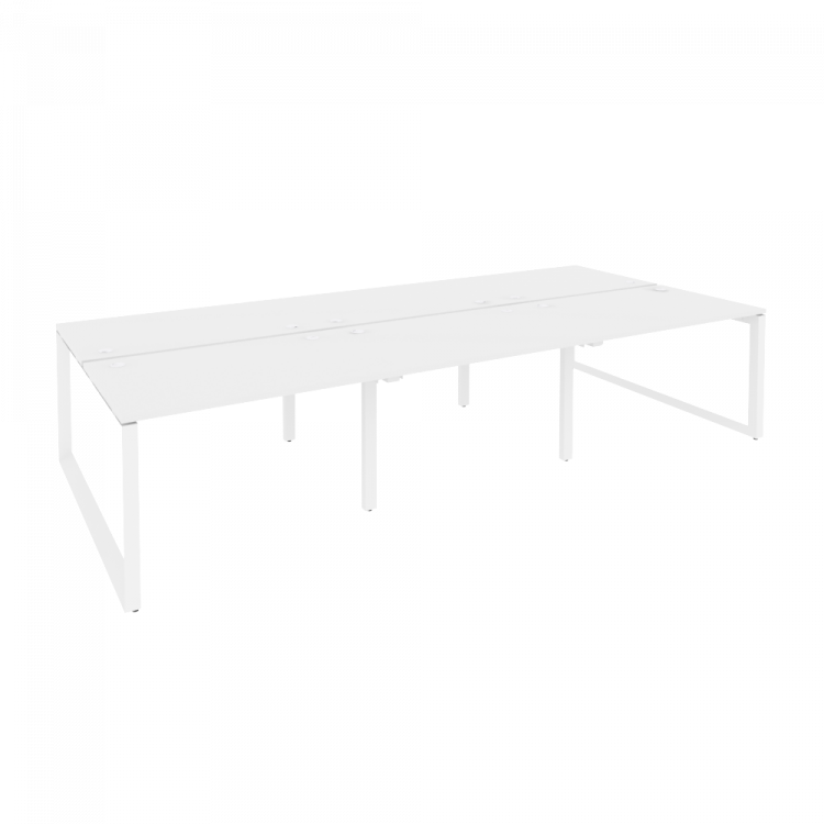 Onix Рабочая станция на О-образном м/к O.MO-D.RS-6.2.8 Белый Бриллиант/Металл Белый 3540*1635*750