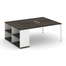 Concept Рабочая станция с опорным стеллажом CN.DRS-204 Дуб Мали/Белый Бриллиант/Металл Белый 2000*14