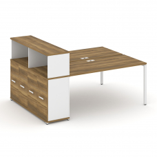 Concept Рабочая станция с опорным распаш. шкафом с надставкой низ. CN.DRS-228 W Сандал Янтарный/Белы