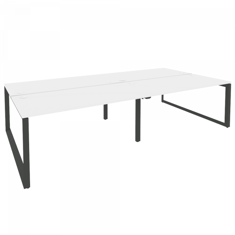 Onix Рабочая станция на О-образном м/к O.MO-D.RS-4.4.8 Белый Бриллиант/Металл Антрацит 3160*1635*750