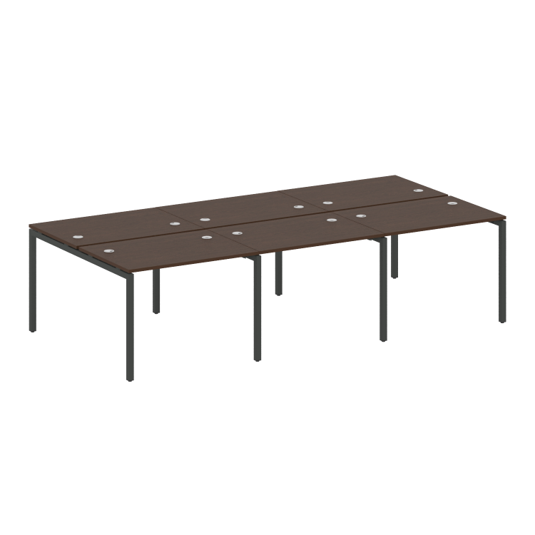 Metal System Quattro Рабочая станция на 6 раб. мест на П-образном м/к 40БП.СМ-6.1 Венге Цаво/Металл