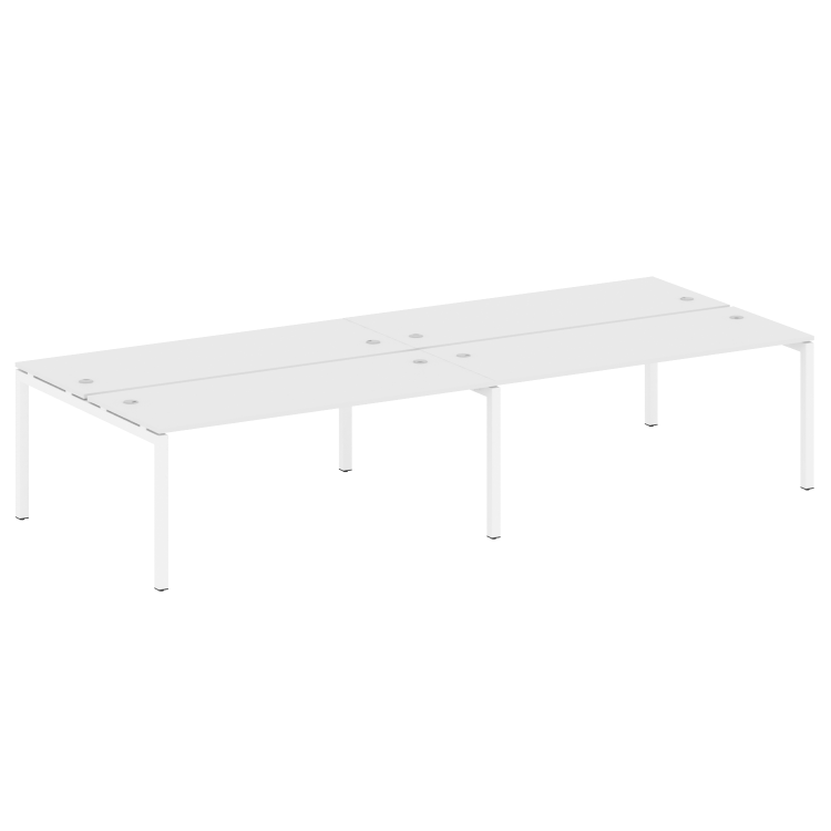 Metal System Quattro Рабочая станция на 4 места на П-образном м/к 50БП.СМ-4.5 Белый/Металл Белый 360