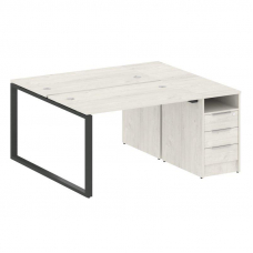 Metal System Рабочая станция с тумбой на О-образном м/к БО.РС-СТП-2.2 Дуб Наварра/Металл Антрацит 16