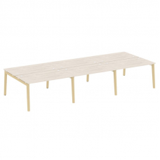 Onix Wood Рабочая станция OW.D.RS-6.3.8 Денвер Светлый/Дуб Светлый/Металл Белый 4140*1635*750