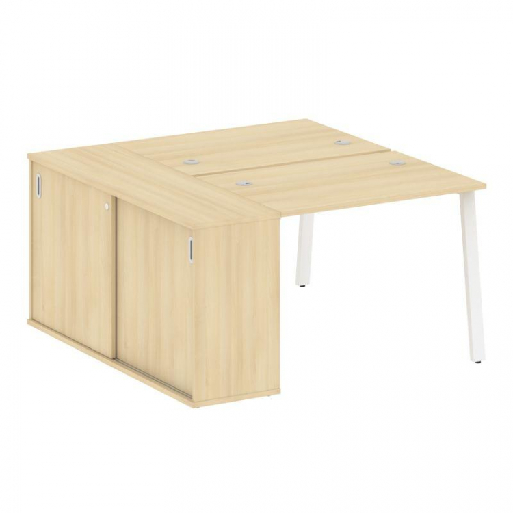 Metal System Рабочая станция с шкафом-купе на А-образном м/к БА.РС-СШК-1.1 Т Акация Лорка/Металл Бел