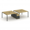 Concept Рабочая станция 4 места с двухсторонней опорной тумбой CN.DRS-311 A Дуб Винченцо/Антрацит/Ме