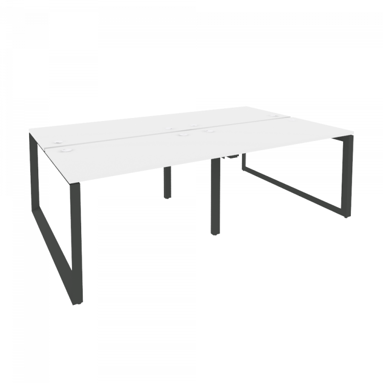 Onix Рабочая станция на О-образном м/к O.MO-D.RS-4.2.7 Белый Бриллиант/Металл Антрацит 2360*1475*750