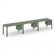 Concept Рабочая станция односторонняя с подвес. тумбами 3 места CN.ORS-135 B Кобо/Металл Черный 4140