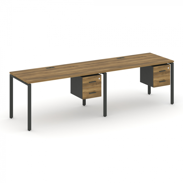 Концепт Рабочая станция односторонняя с подвес. тумбами 2 места CN.ORS-113 A Сандал Янтарный/Антраци