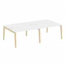 Onix Wood Рабочая станция OW.D.RS-4.3.7 Белый Бриллиант/Дуб Светлый/Металл Белый 2760*1475*750