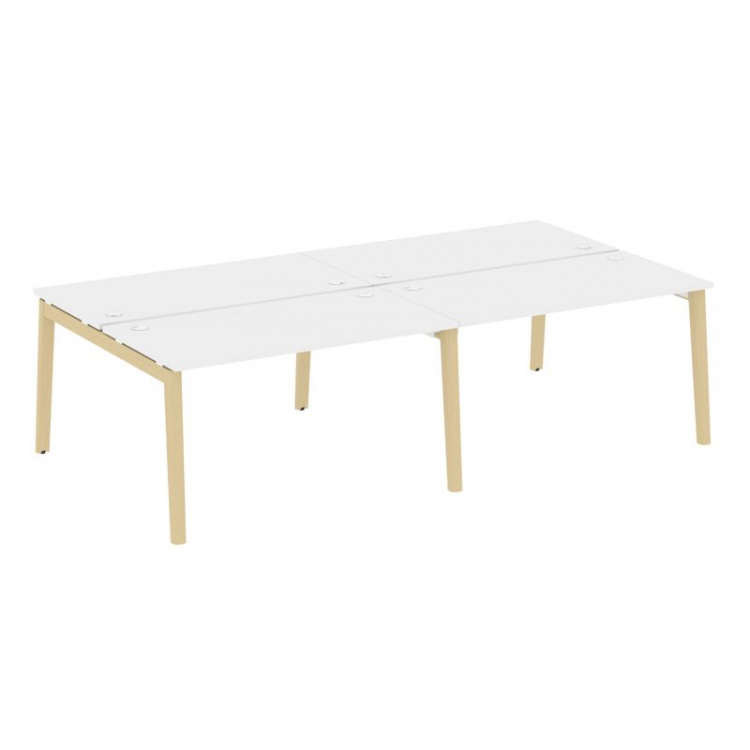 Onix Wood Рабочая станция OW.D.RS-4.3.7 Белый Бриллиант/Дуб Светлый/Металл Белый 2760*1475*750