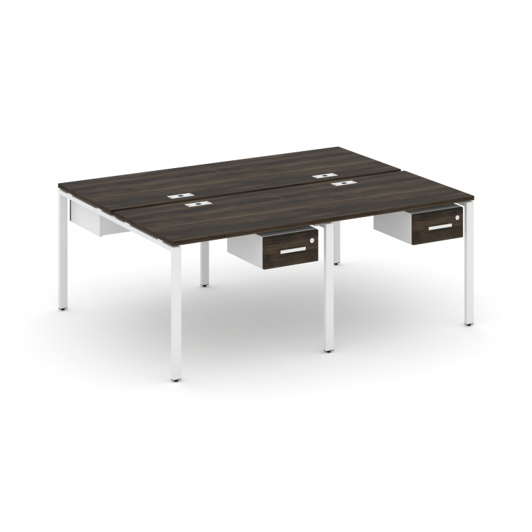 Concept Рабочая станция двухсторонняя с подвесными тумбами на 4 места CN.DRS-129 W Дуб Мали/Белый Бр