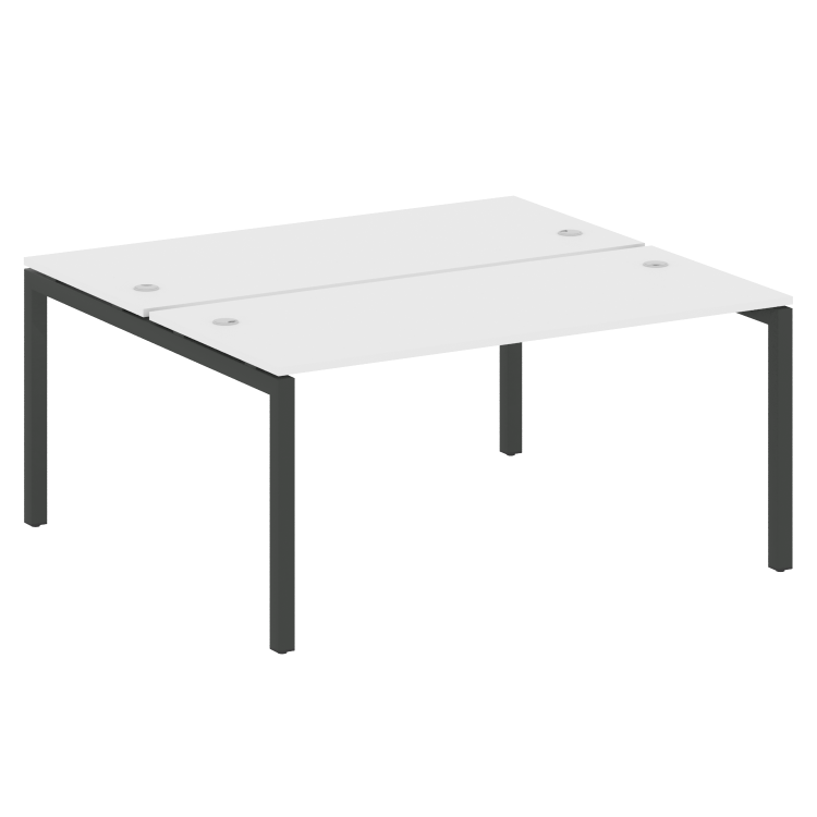 Metal System Quattro Рабочая станция на П-образном м/к 50БП.РАС-СП-2.4 Белый/Металл Антрацит 1600*14