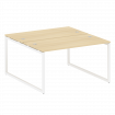 Metal System Quattro Рабочая станция на О-образном м/к 40БО.РАС-СП-2.3 Акация Лорка/Металл Белый 140