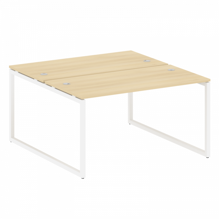 Metal System Quattro Рабочая станция на О-образном м/к 40БО.РАС-СП-2.3 Акация Лорка/Металл Белый 140