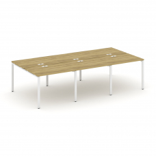 Concept Рабочая станция на 6 мест CN.DRS-009 Дуб Винченцо/Металл Белый 2940*1480*750