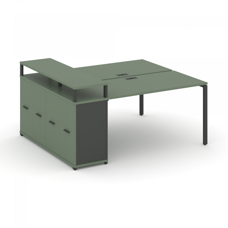 Concept Рабочая станция с опорным распаш. шкафом с верх. горизонтом CN.DRS-223 A Кобо/Антрацит/Мета