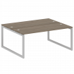 Metal System Quattro Рабочая станция на О-образном м/к 50БО.РАС-СП-2.5 Вяз Благородный/Металл Серый