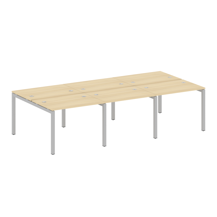 Metal System Quattro Рабочая станция на 6 раб. мест на П-образном м/к 50БП.СМ-6.1 Акация Лорка/Метал