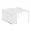 Metal System Рабочая станция с шкафом-купе на П-образном м/к БП.РС-СШК-1.1 Т Белый/Металл Белый 1410