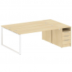 Metal System Рабочая станция с тумбой на О-образном м/к БО.РС-СТП-2.5 Акация Лорка/Металл Белый 2212
