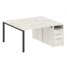 Metal System Рабочая станция с тумбой на П-образном м/к БП.РС-СТП-2.2 Дуб Наварра/Металл Антрацит 16