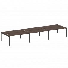 Metal System Quattro Рабочая станция на 6 раб. мест на П-образном м/к 50БП.СМ-6.5 Венге Цаво/Металл