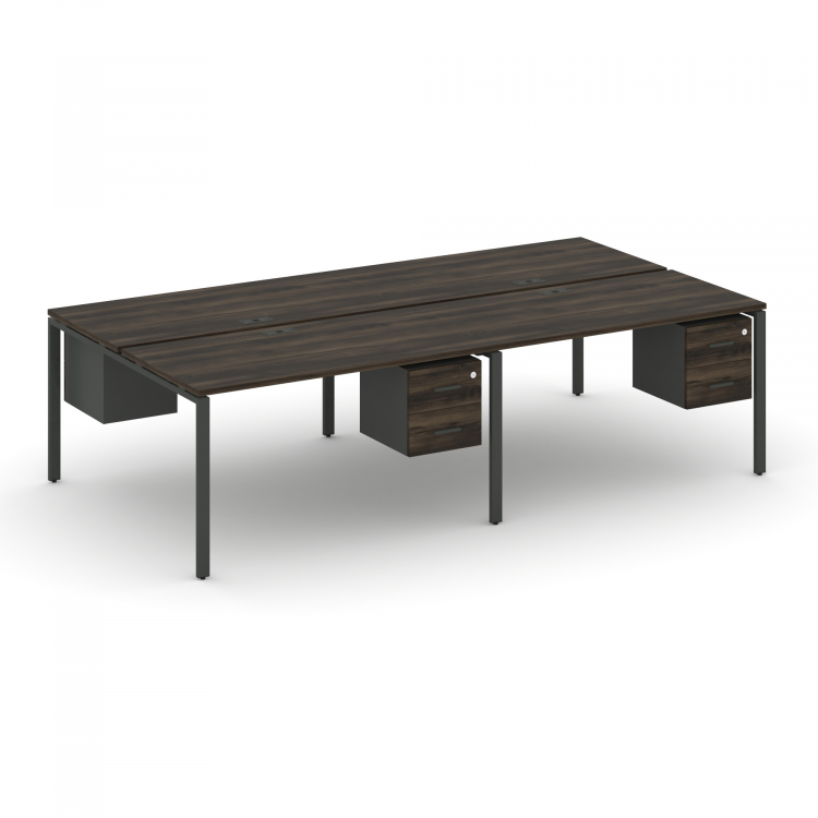 Concept Рабочая станция двухсторонняя с подвесными тумбами на 4 места CN.DRS-134 A Дуб Мали/Антрацит