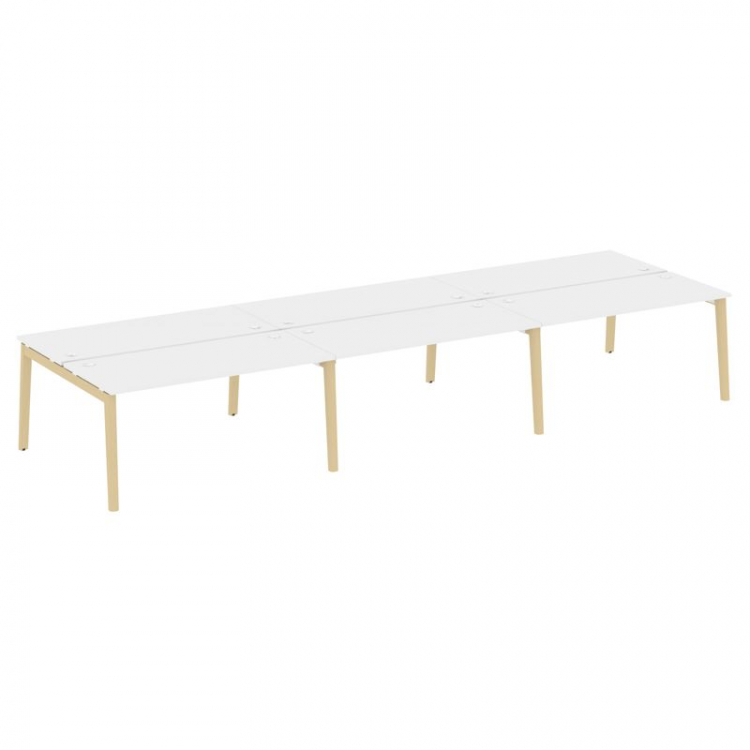 Onix Wood Рабочая станция OW.D.RS-6.4.7 Белый Бриллиант/Дуб Светлый/Металл Белый 4740*1475*750