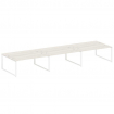 Metal System Рабочая станция на 6 мест на О-образном м/к БО.СМ-6.5 Дуб Наварра/Металл Белый 5400*147