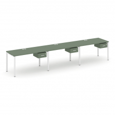 Concept Рабочая станция односторонняя с подвес. тумбами 3 места CN.ORS-130 W Кобо/Металл Белый 3540*