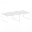 Metal System Quattro Рабочая станция на 4 места на О-образном м/к 40БО.СМ-4.3 Белый/Металл Белый 280